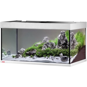 Eheim Proxima TEC 250 Aquarium-Komplettset, weiß, mit Dekoration.