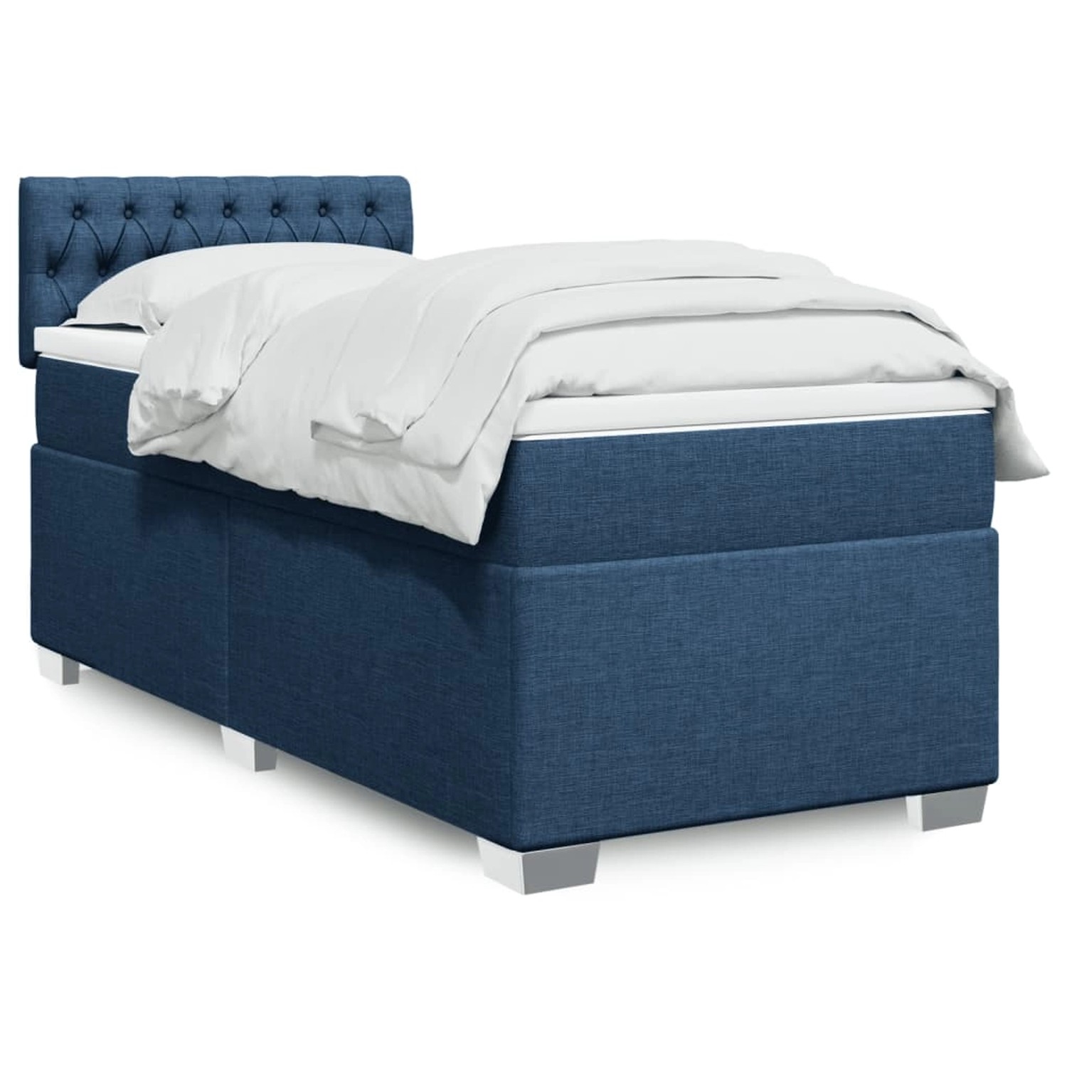 vidaXL Boxspringbett mit Matratze Blau 80x200 cm Stoff 3288028 günstig online kaufen
