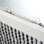 Detailaufnahme: Kobolo Türvorhang NERO mit schwarzen Perlen und Aufhängung. Dekorativer Insektenschutz.
