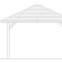 Skizze des unbehandelten Skan Holz Pavillon Cannes 2 (359x359cm) mit Maßangaben.