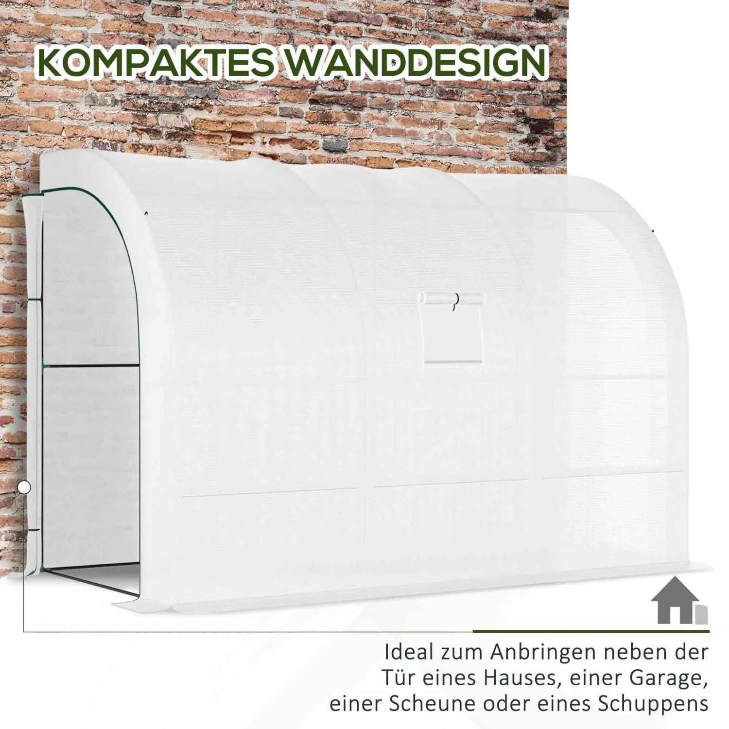 Weißes Furnicato Gewächshaus mit 3 Etagen, UV-beständig, für Garten und Anbau.