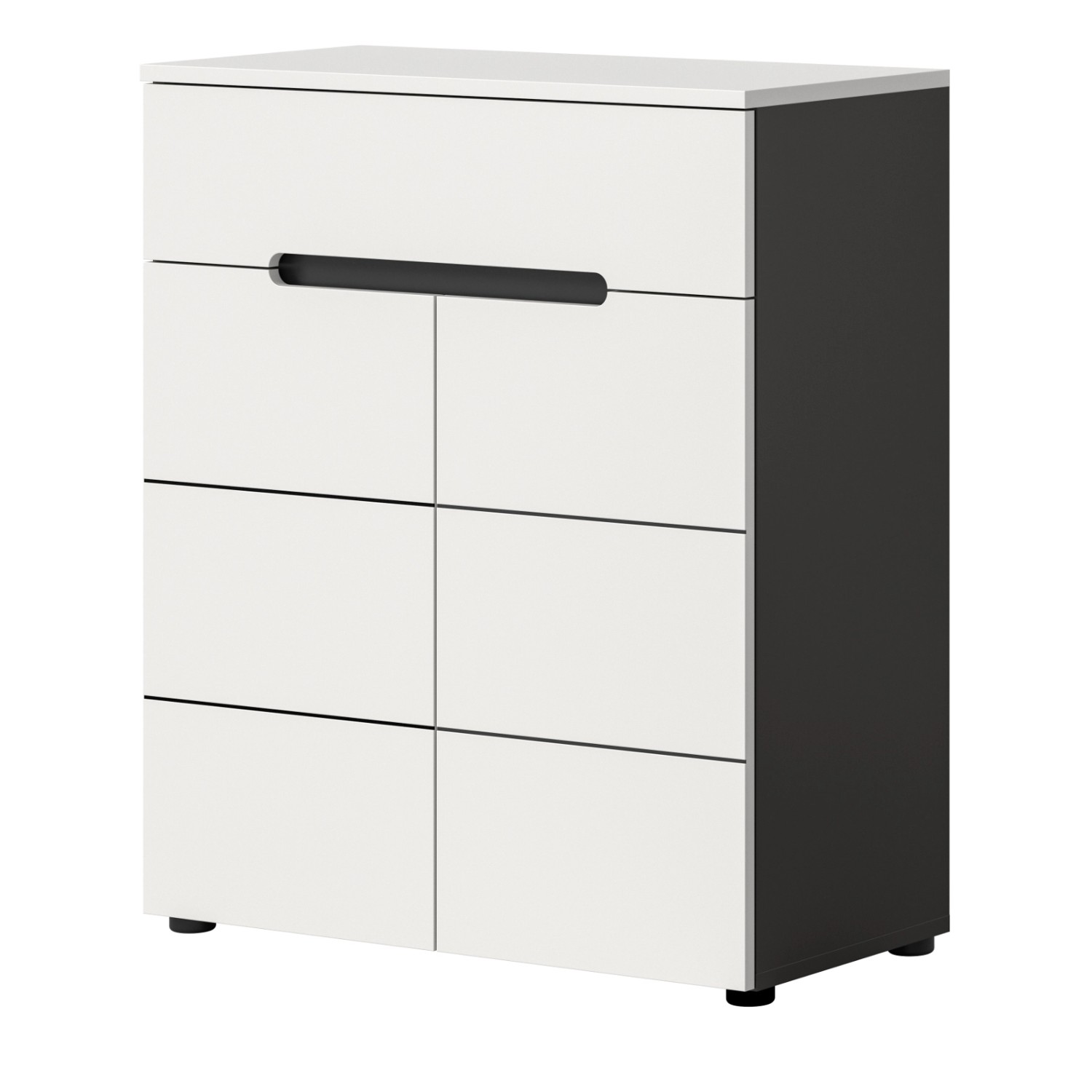 Inn.Furn Schuhkommode in Weiß und Grau 80 cm Cooper