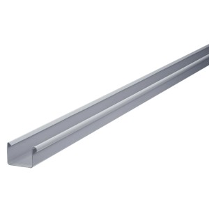 Inefa Kasten Dachrinne, 200cm, NW 115, Grau, aus PVC für Dachentwässerung.