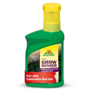 Neudorff Azet Grow Dünger, 250ml Flasche, NPK-Dünger für schnelles Wachstum und reiche Ernte.