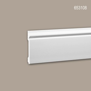 Weiße PROFHOME Sockelleiste (12 Stk. Set, 24 m) für Paneel-Zubehör im Neo-Klassizismus Stil.