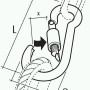Technische Zeichnung Conacord Schraub-Karabinerhaken aus Stahl, 6x60mm, mit Seil und Maßangaben für Beschläge.