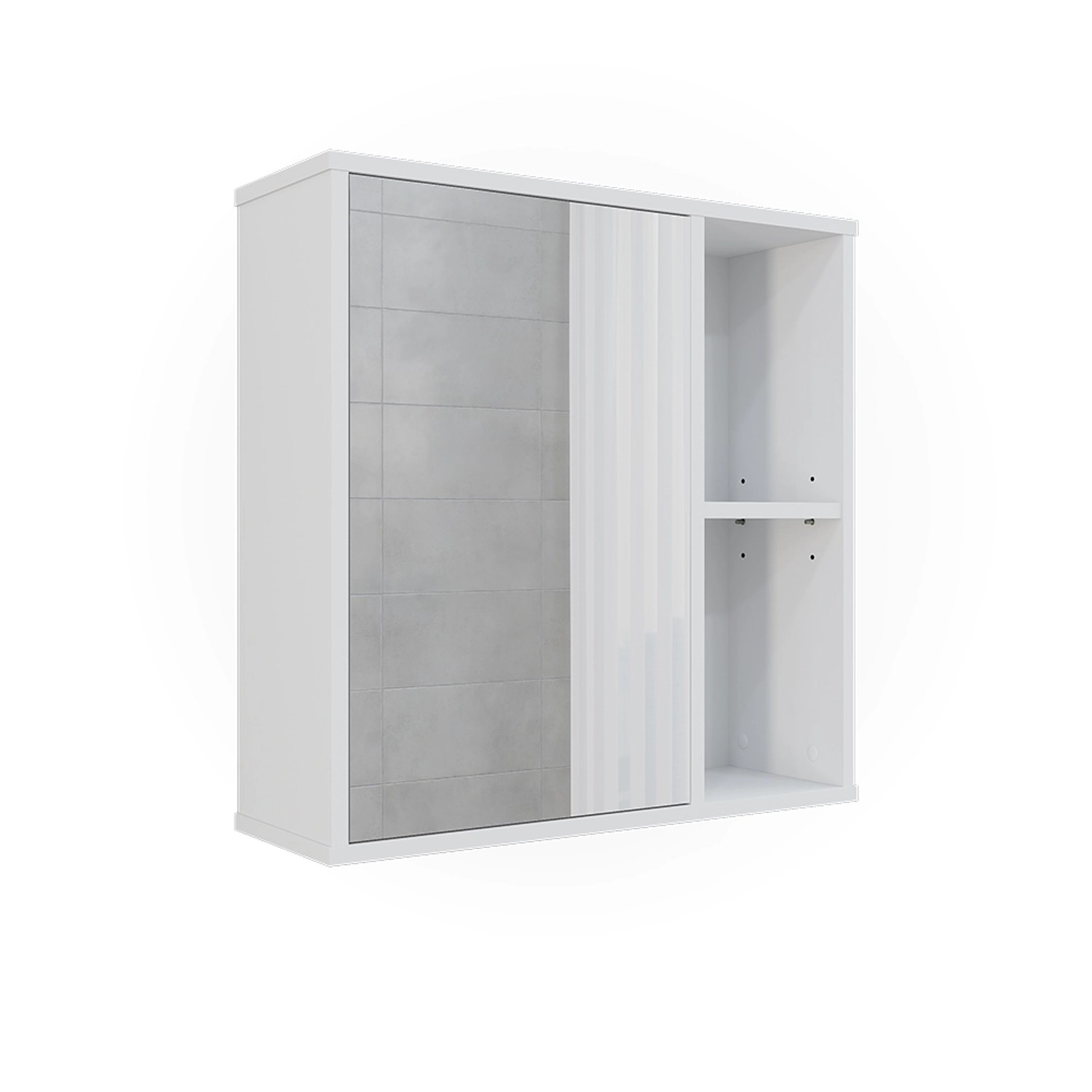 Vicco Badspiegelschrank Leano Weiß 60 x 60 cm