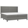vidaXL Boxspringbett mit Matratze, dunkelgrauer Stoff, 200x200 cm. Bequemes Bett mit Kopfteil.