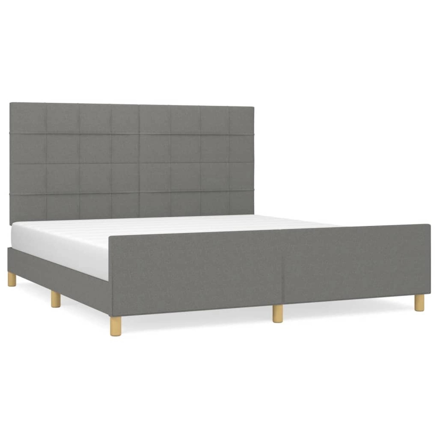 vidaXL Bettgestell mit Kopfteil Dunkelgrau 180x200 cm Stoff Modell 81377415 günstig online kaufen