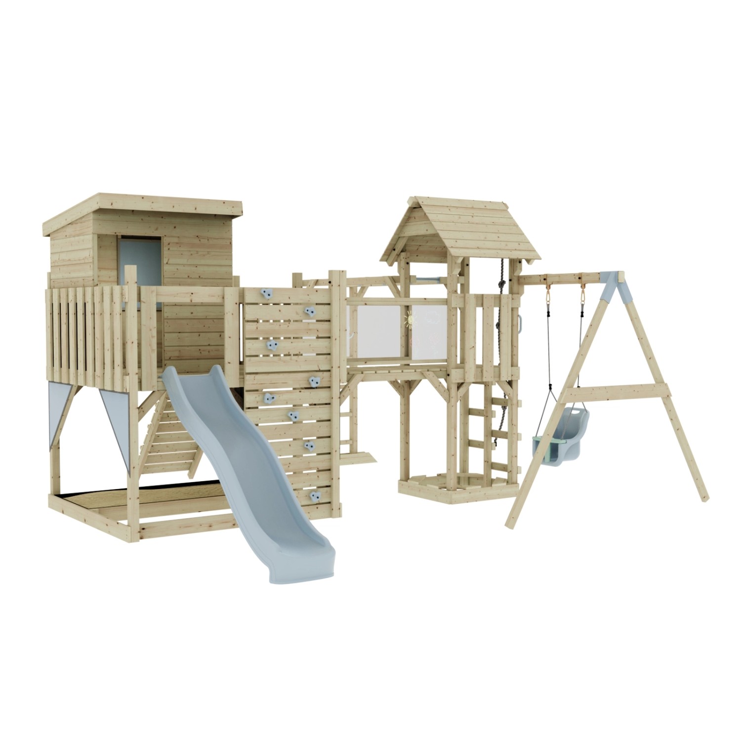 OutdoorToys Spielturm Lene mit Babyschaukel Eisblau günstig online kaufen