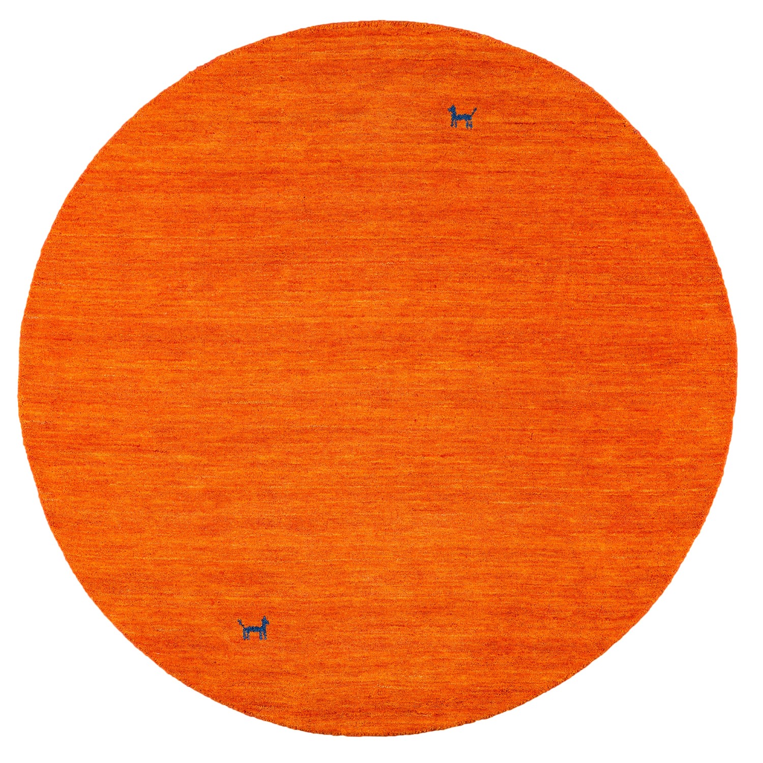 Runder, terrakottafarbener Teppich Indo Nepal Gabbeh Shiva Natur, 150cm Durchmesser.