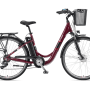 Telefunken City E-Bike RC822, 28 Zoll, rot, mit Korb und tiefem Einstieg.