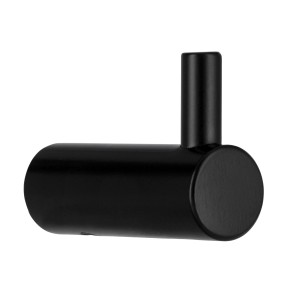 Schwarzer, matter Siro Haken 2453 aus Metall, moderner Wandhaken für Jacken und Handtücher.