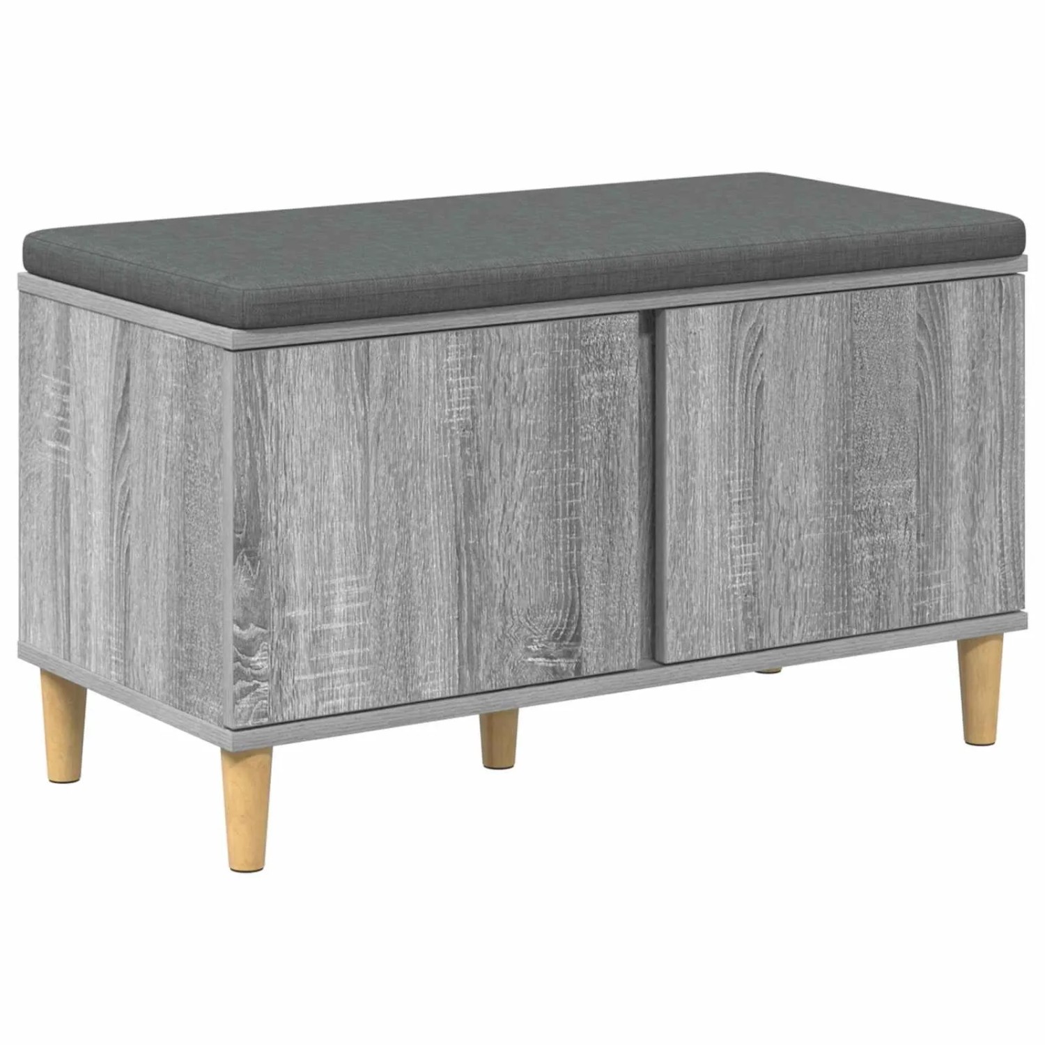 vidaXL Flurbank mit Kissen mit Speicher Graues Sonoma 80 x 38 x 46 cm 891533