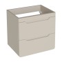Beiger, hängender Waschbeckenunterschrank Aruba, 60 cm, mit 2 Soft-Close-Schubladen. Modernes Design.