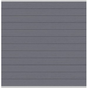Sichtschutzzaun-Feld System WPC Classic in Anthrazit/Silber, 178x183cm, Detailansicht.