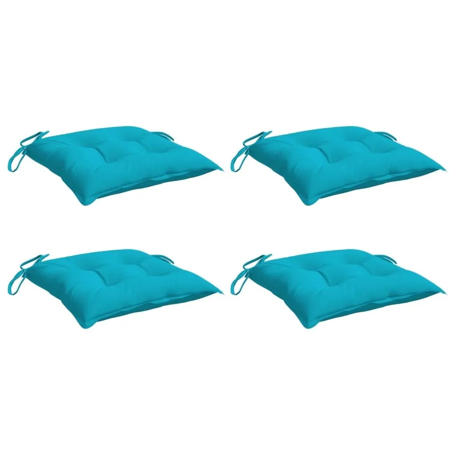 vidaXL Stuhlkissen 4 Stk Türkis 40x40x7 cm Stoff 361505