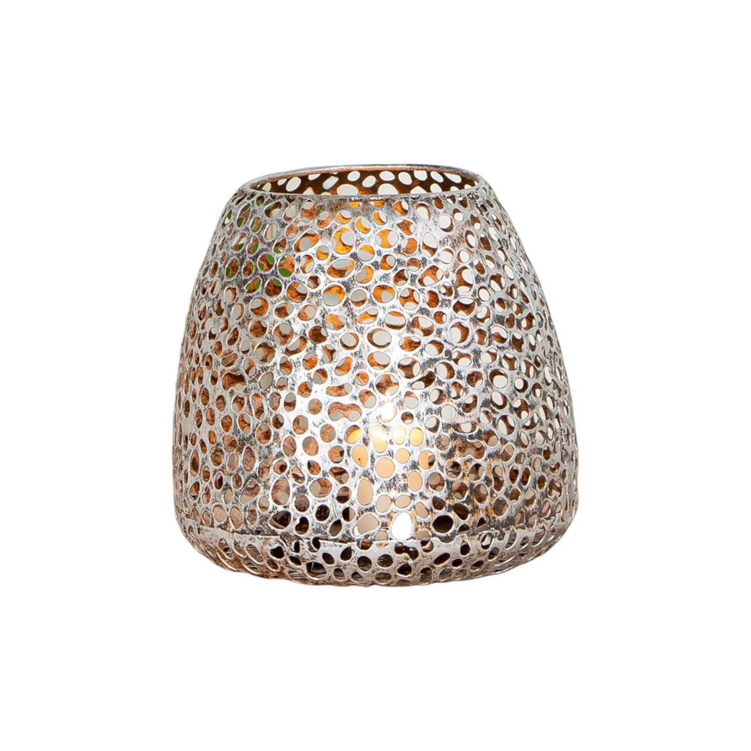 Gilde Windlicht Chico Silberfarben 20 cm x Ø 20 cm