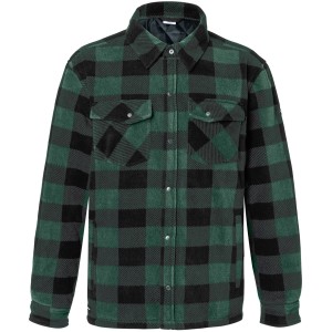 Kübler Thermohemd in Moosgrün/Schwarz mit Karomuster, Teil der Arbeitskleidung.