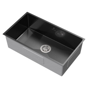 ML-Design XXL Spülbecken, 70x40 cm, Edelstahl, Anthrazit, eckig, mit Siphon.