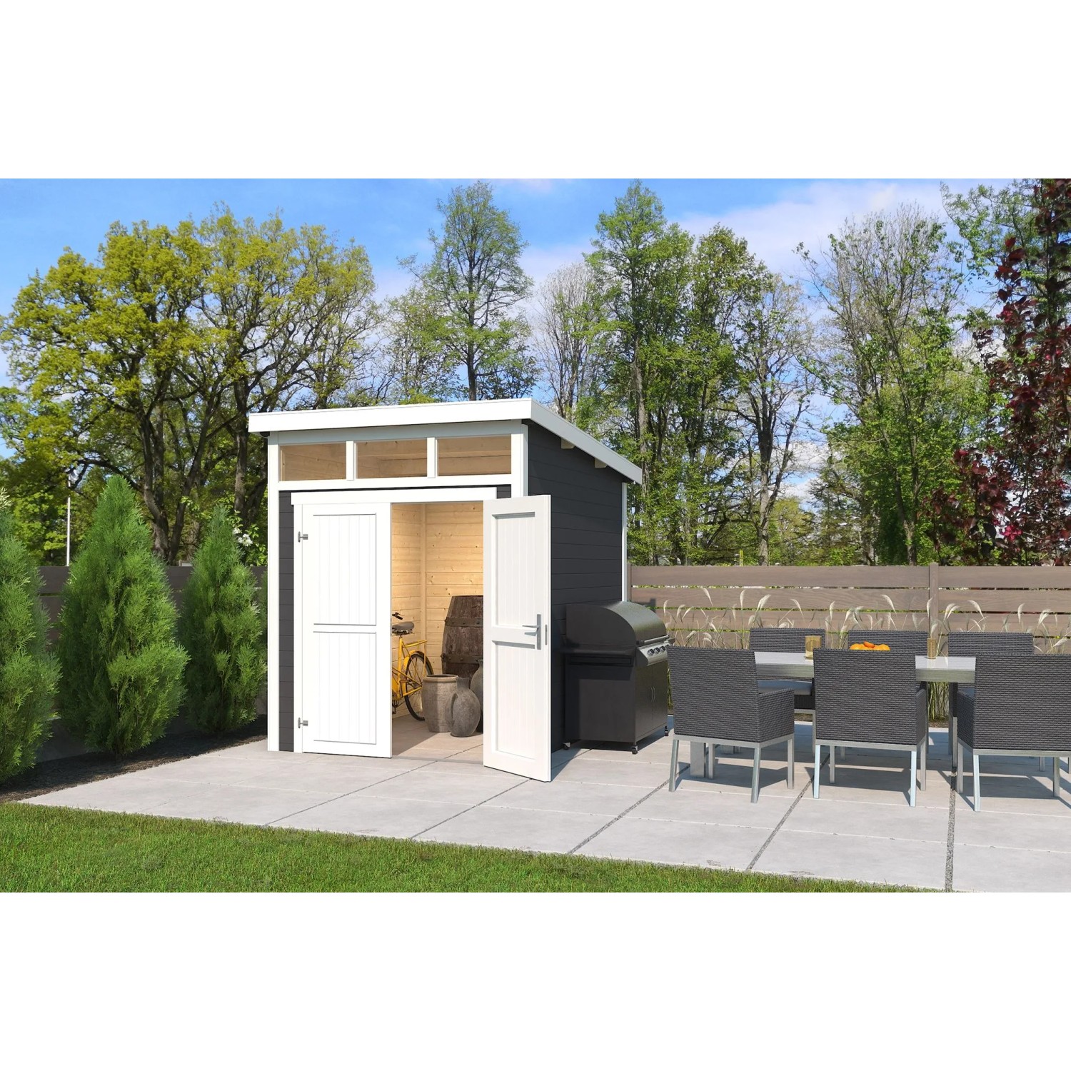 Lasita Gartenhaus Kibo 2 Carbongrau 200 cm x 250 cm