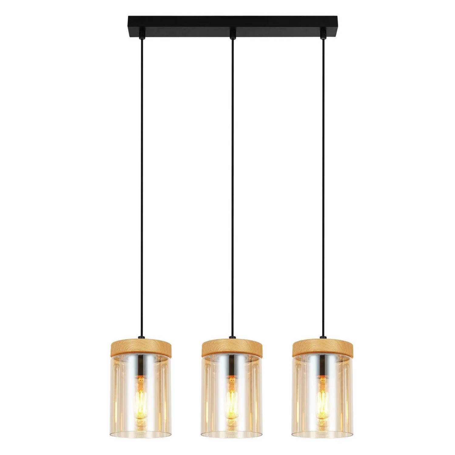 NETTLIFE Vintage Glas 3-Flamm Esstisch Pendelleuchte E27 Hängelampe für Wohnzimmer-1