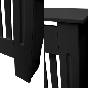 Detailansicht: Schwarze ECD Germany Heizkörperverkleidung im Landhausstil aus MDF.
