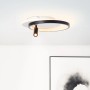 Moderne LED-Deckenleuchte Eunomia, schwarz-weiß, mit schwenkbarem Spot für flexible Beleuchtung.