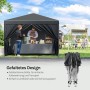 WOLTU Faltpavillon 3x3 m, wasserdicht, anthrazit, mit Pagodendach und Verkaufsstand.