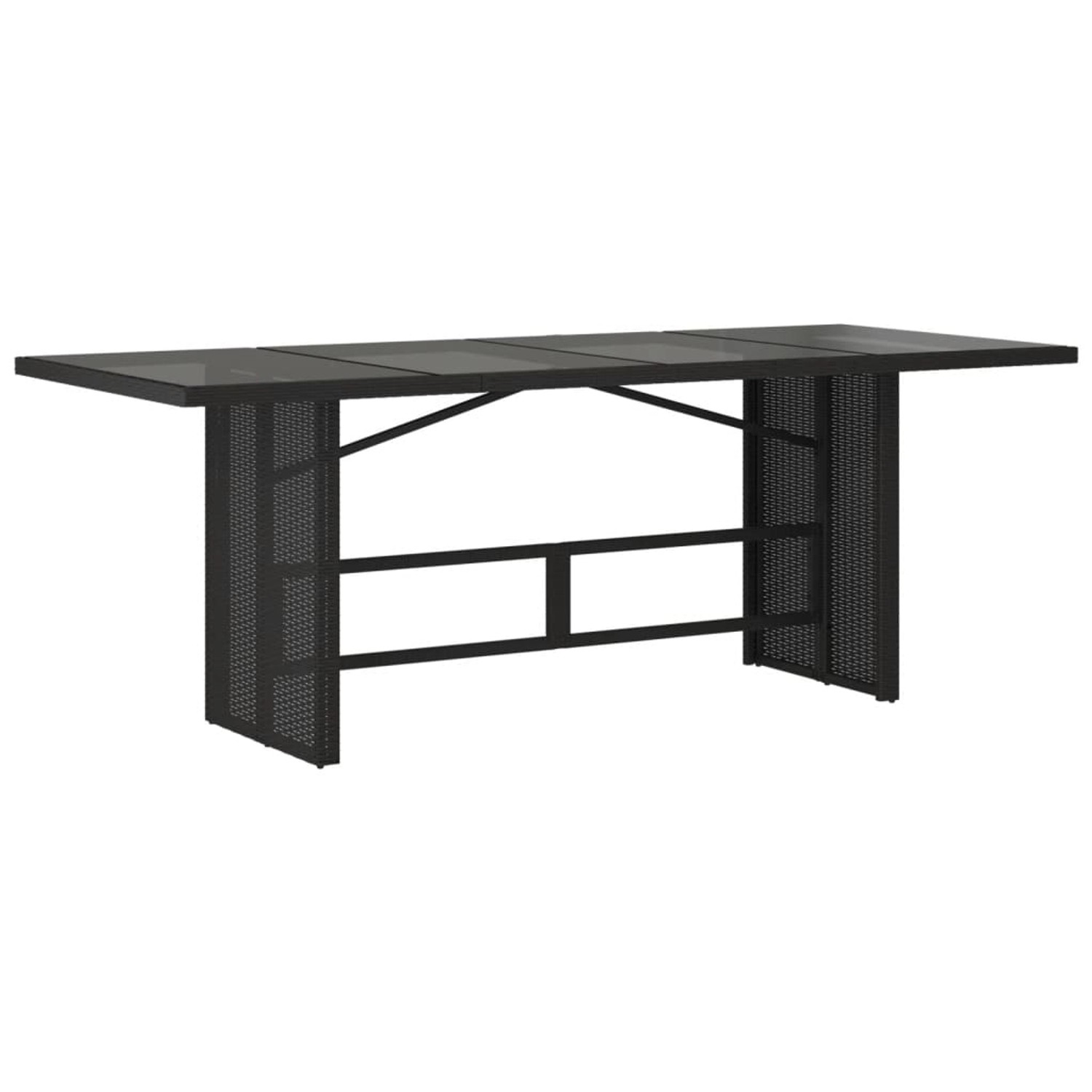 vidaXL Gartentisch mit Glasplatte Schwarz 190x80x75 cm Poly Rattan 365602 günstig online kaufen