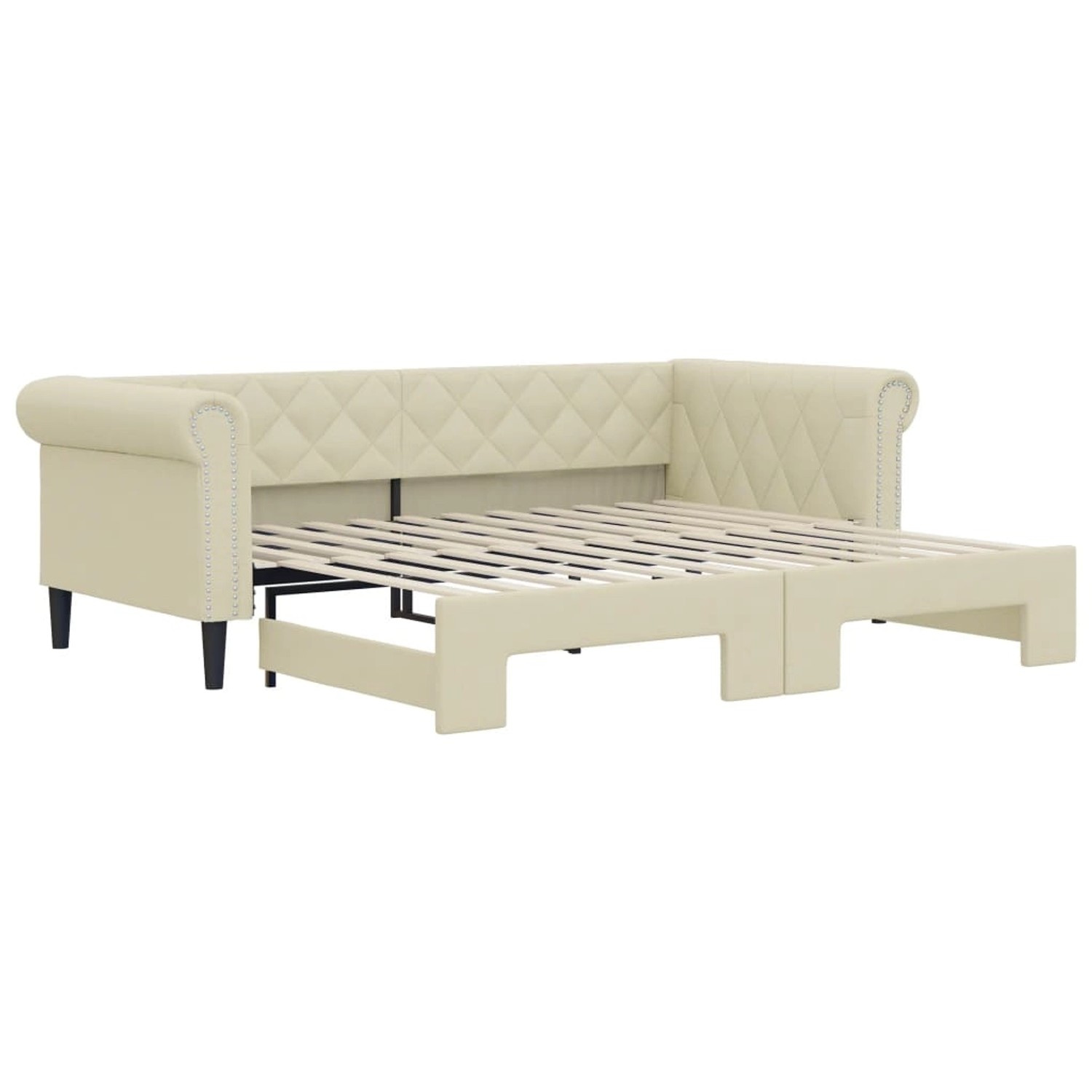 vidaXL Tagesbett Ausziehbar Creme 90x200 cm Kunstleder 3197725