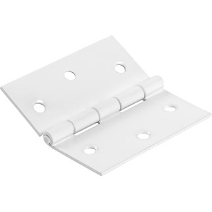 Weißes, pulverbeschichtetes Scharnier, 60x60 mm, für bewegliche Verbindungen.