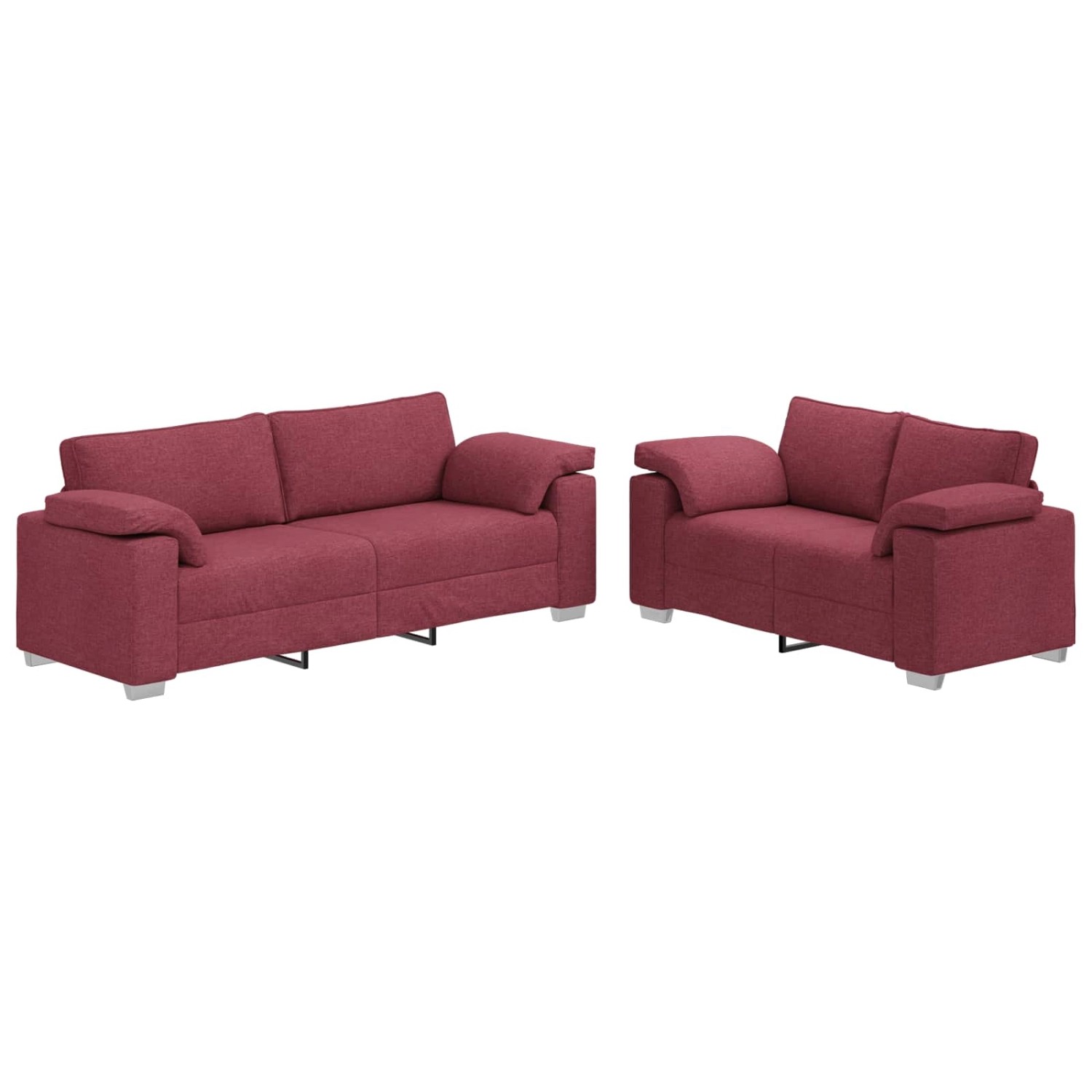 vidaXL Sofa-Set 2-Tlg Weinrot 219 x 77 x 82 cm Stoff 3324743 günstig online kaufen