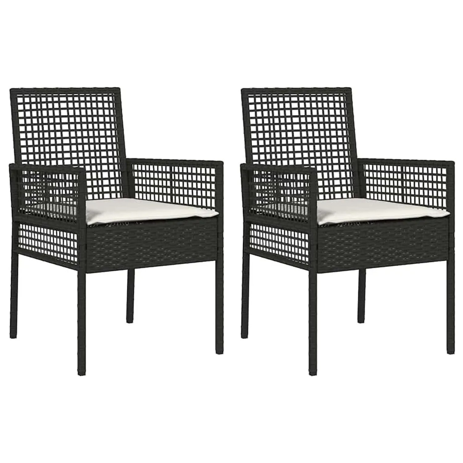 vidaXL Gartenstuhl 2 Stk Schwarz 53 x 60 x 85 cm Poly-Rattan 42003445 günstig online kaufen