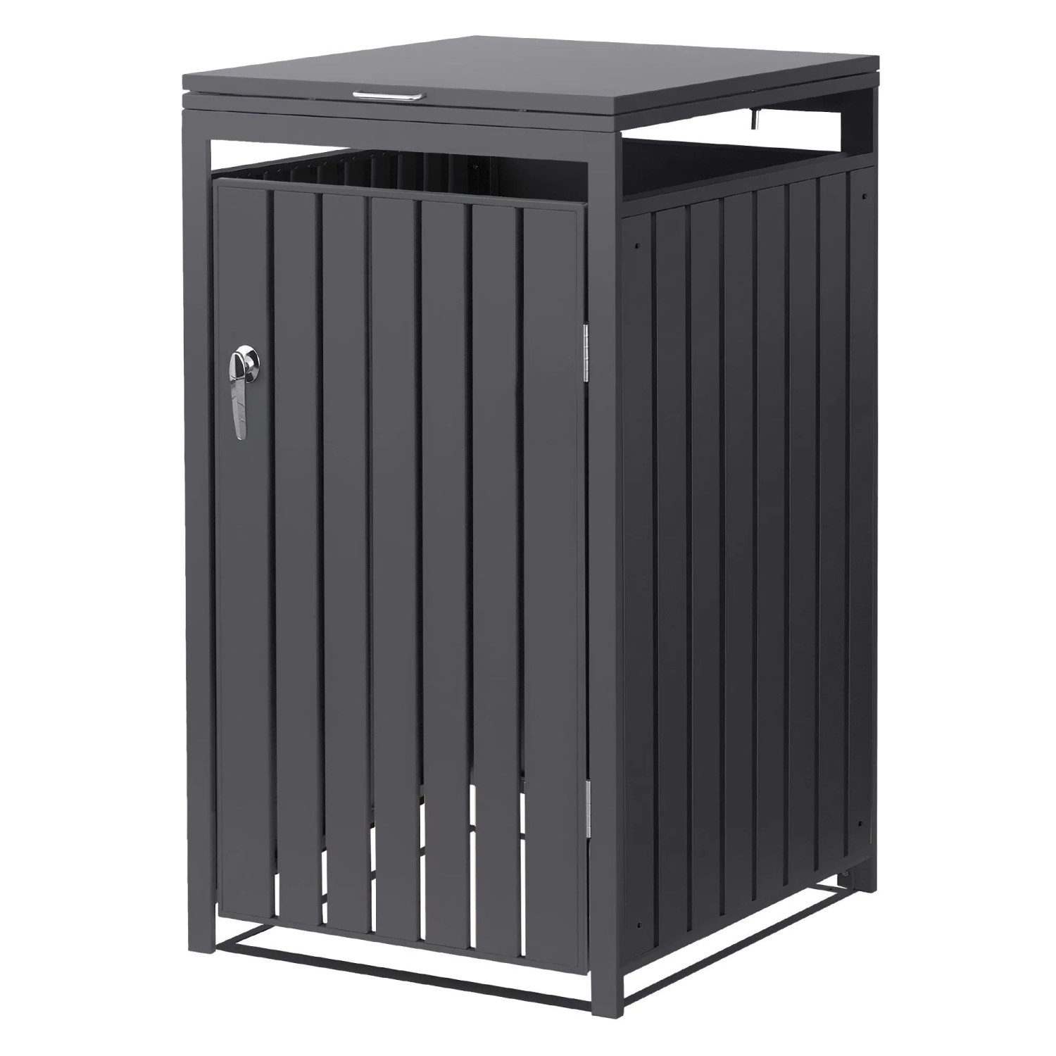 Ml-Design Mülltonnenbox 1er 240L 132x80x120 cm Anthrazit Stahl