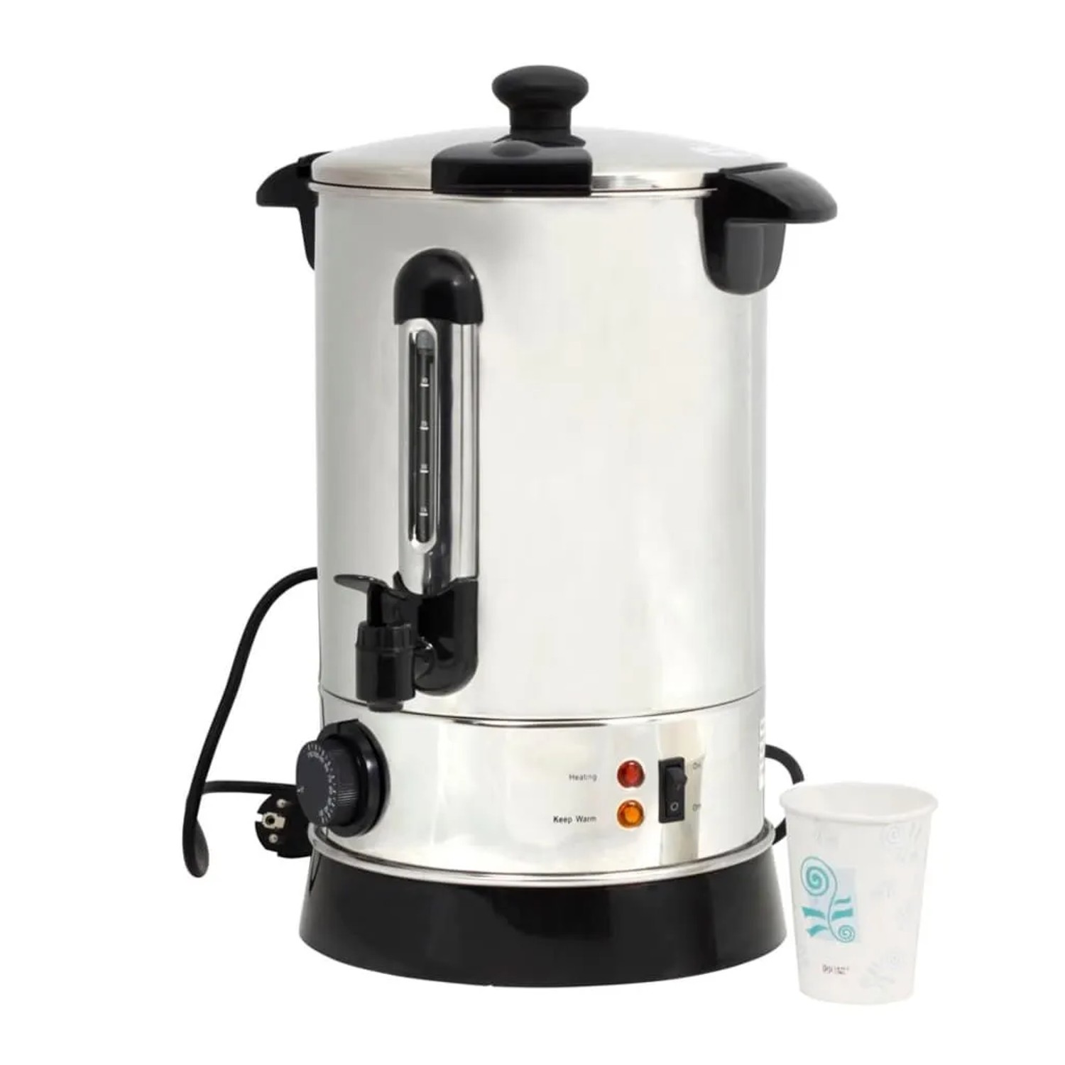 vidaXL Glühweinkocher, 6,8 Liter Einkochautomat mit Temperaturregler und Zapfhahn.
