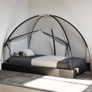 Schwarzes vidaXL Moskitonetz Zelt Mongolisch 220, 200x120x130 cm, für Camping & Zuhause.