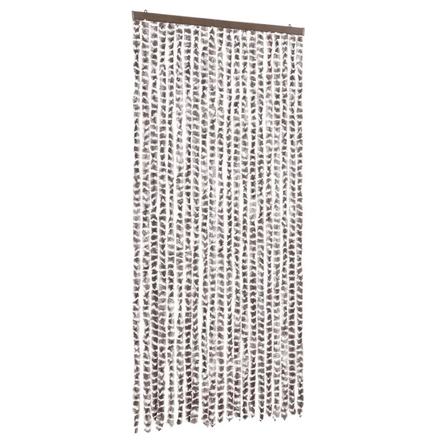 vidaXL Fliegenvorhang Taupe und Weiß 90x200 cm Chenille 377404