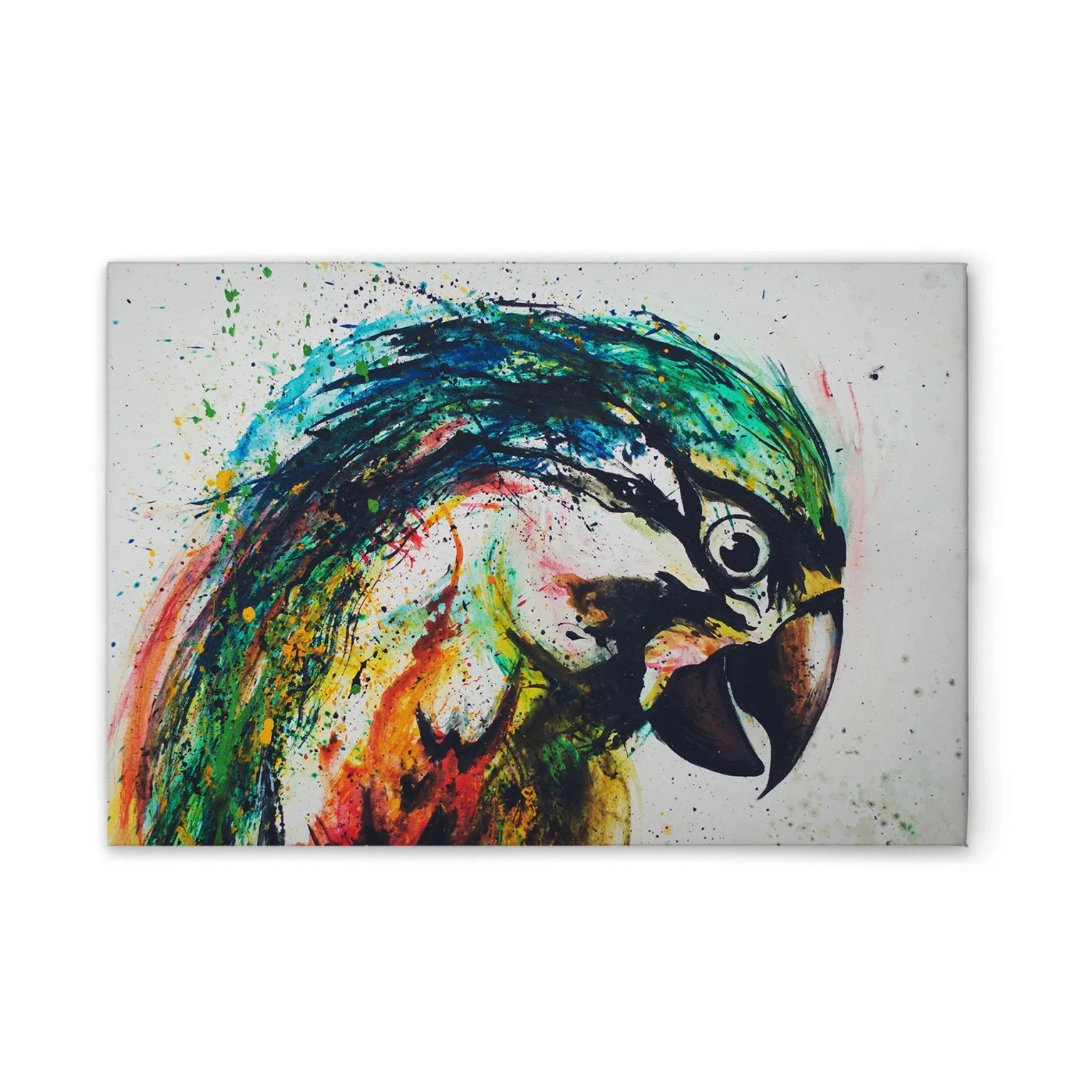 Tadessi Leinwandbild - M1-No.51216 - Bunter Papagei - 45 x 30 cm - Hochformat