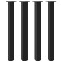 Vier schwarze Bartischbeine aus pulverbeschichtetem Stahl, 100-102 cm hoch, mit verstellbaren Füßen. Ideal für Stehtische.