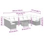 vidaXL Gartenmöbel-Set, 11-teilig, schwarzes Poly Rattan Sofa mit Tisch und Kissen.