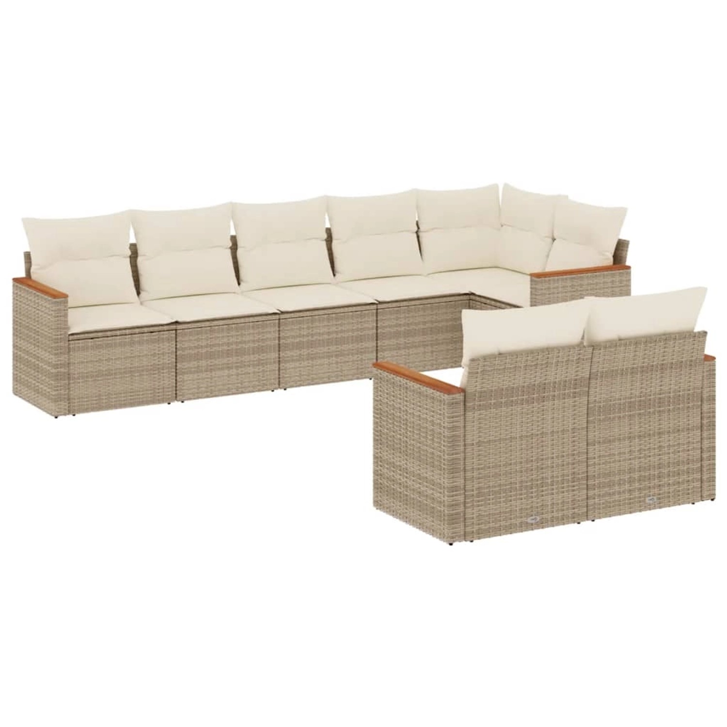 vidaXL 8-Tlg Garten-Sofagarnitur mit Kissen Beige Poly Rattan 3258551 günstig online kaufen