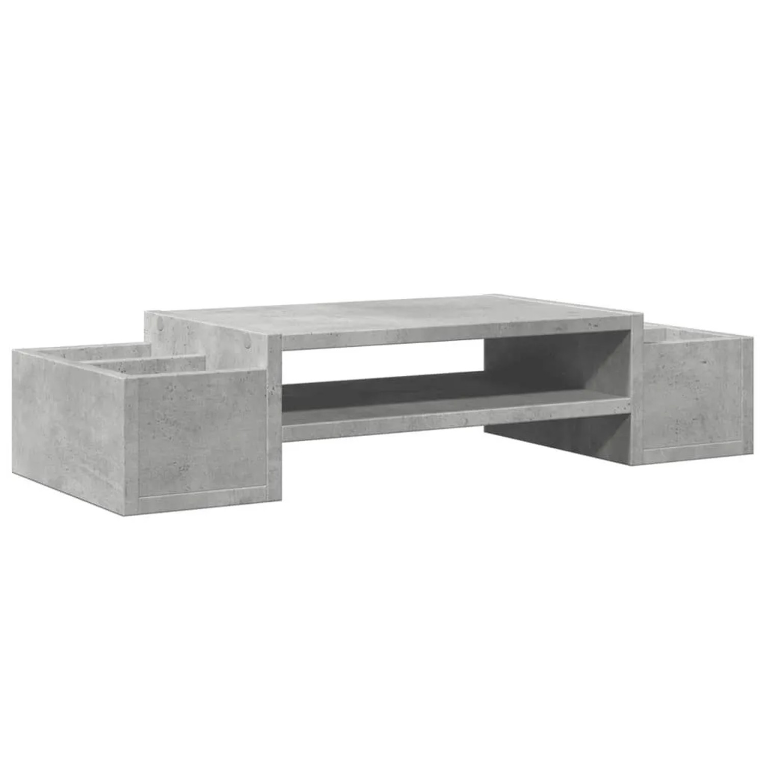 vidaXL Monitorständer mit Stauraum Betongrau 70x27x15 Holzwerkstoff 854682