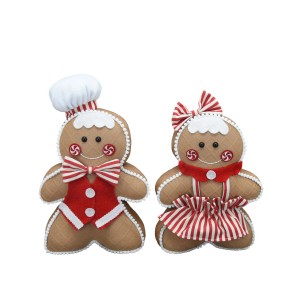 Boltze Deko-Figuren Marfa, 2er Set Lebkuchenmann und -frau, mehrfarbig, Weihnachtsdeko.