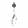 baliv Handbrause HBR-100.200, verchromt/anthrazit, mit 4 Strahlarten und Antikalk-Noppen.