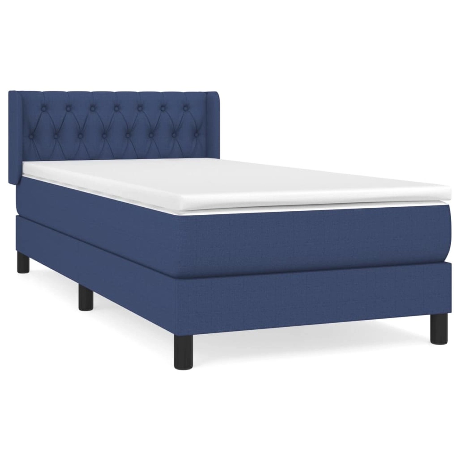vidaXL Boxspringbett mit Matratze Blau 90x190 cm Stoff 3129919 günstig online kaufen