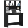 Schreibtisch mit Regalen, Schwarz Eichen-Optik, 102x45x148 cm. Bürotisch mit Ablagefächern.