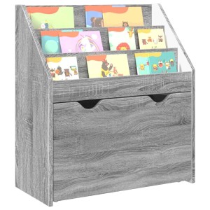 vidaXL Kinderregal, graues Sonoma Dekor, 60x29,5x69 cm, mit Schublade für Kinderzimmer.