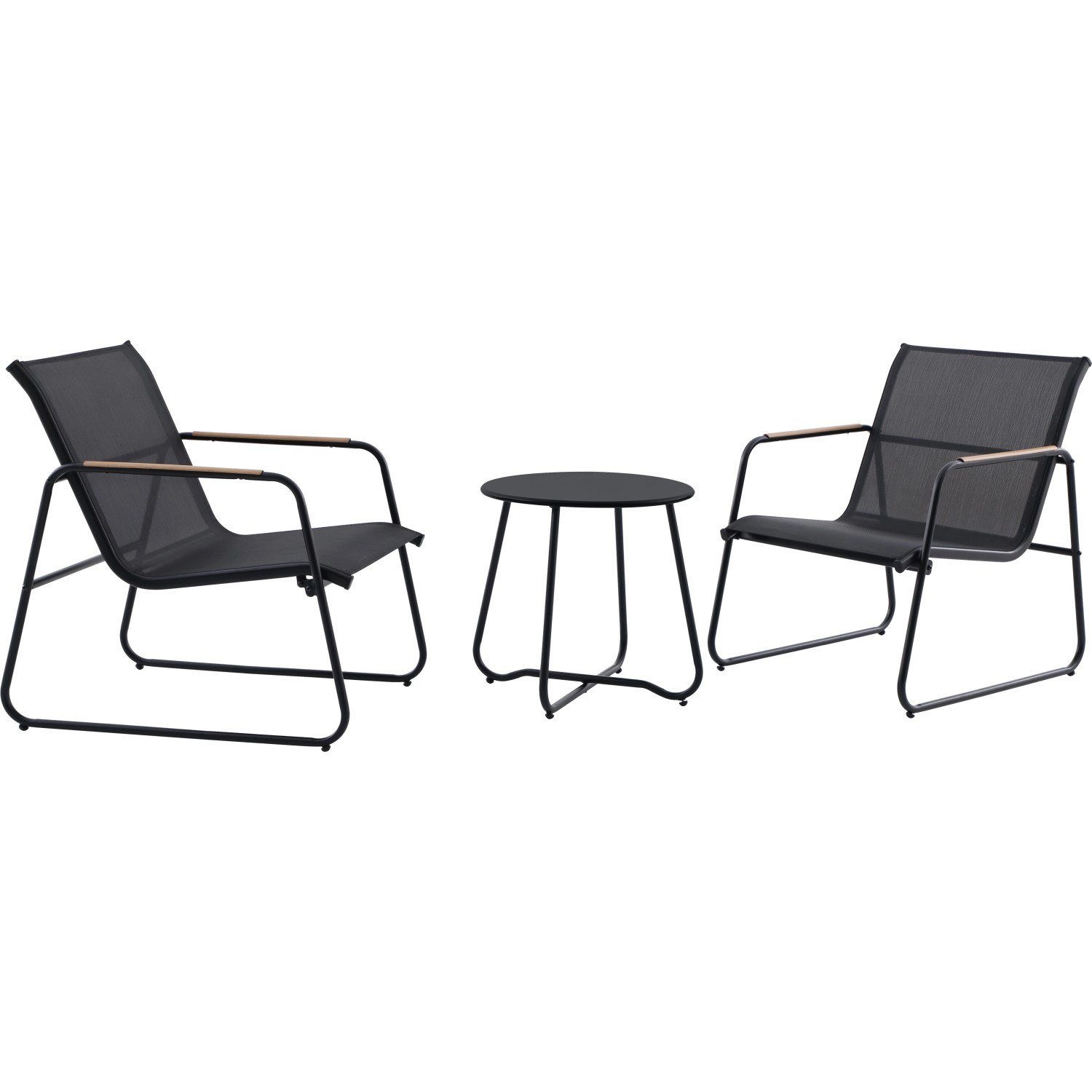 Balkon-Set Whitton 3-tlg. Aluminium Schwarz günstig online kaufen