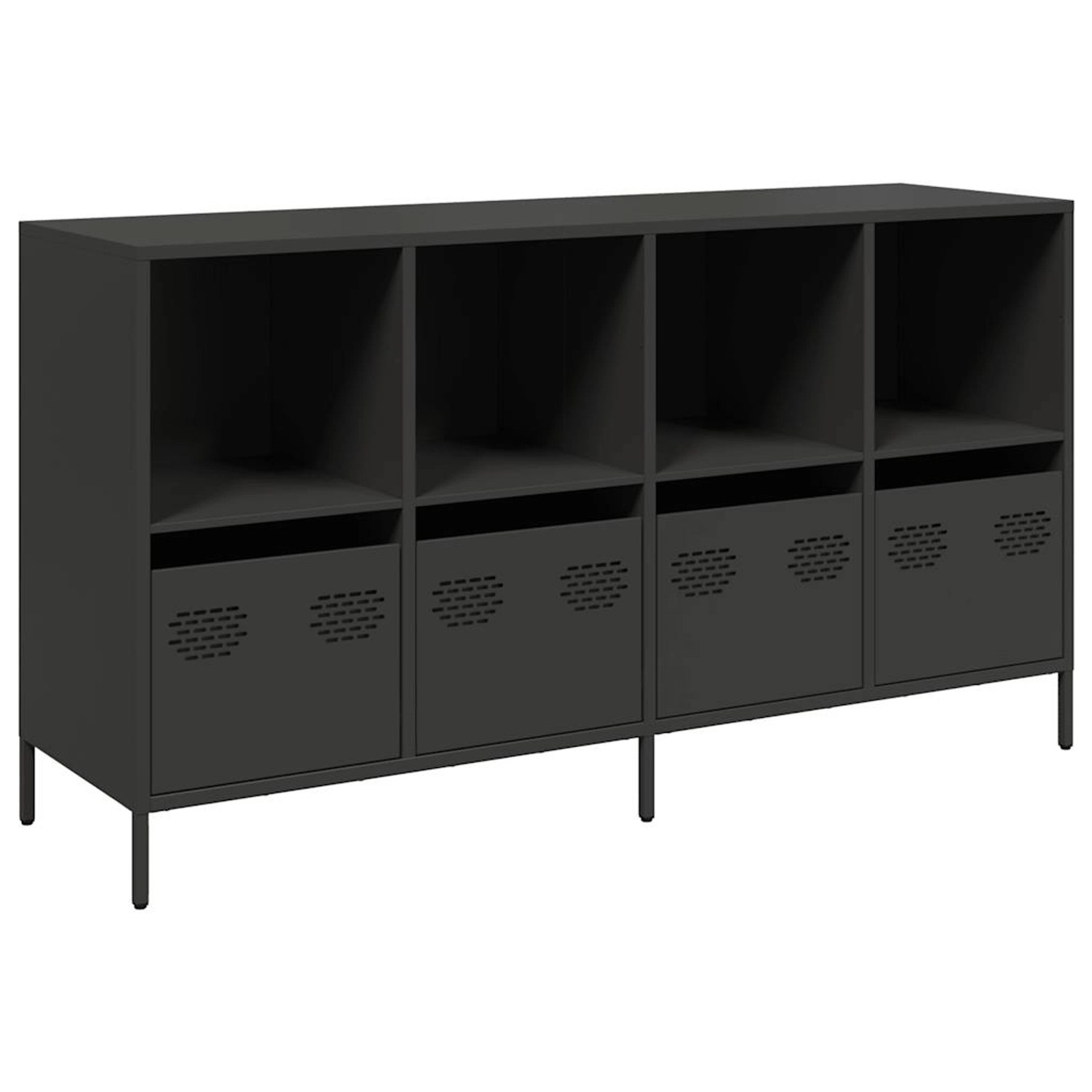 vidaXL Sideboard Schwarz 135x39x73,5 cm Kaltgewalzter Stahl 3307161 günstig online kaufen